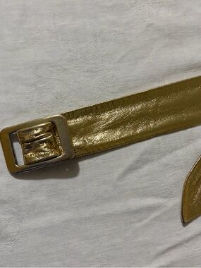 Gold leather belt